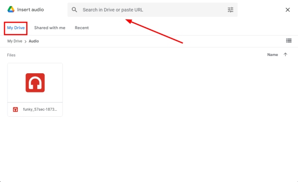 insert audio into Google Slides
