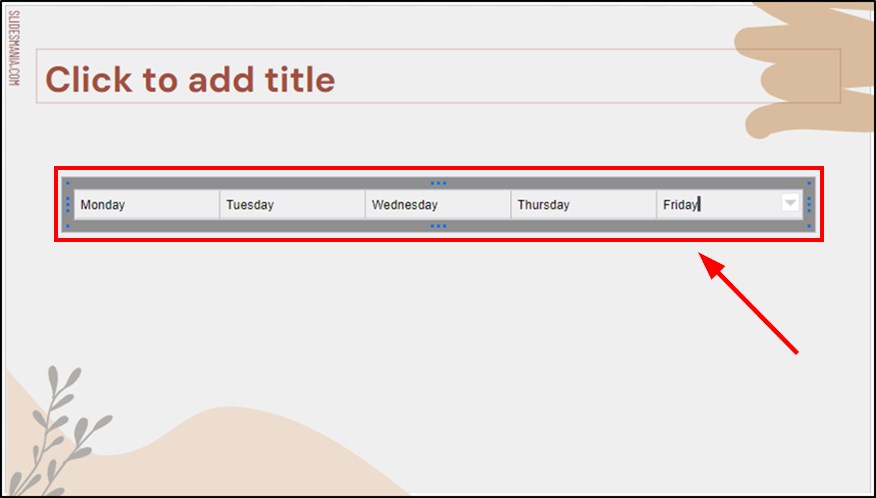Google Slides format table